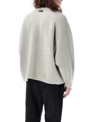 Men's Straight Neck Boucle Loop Sweater - Dove Grey