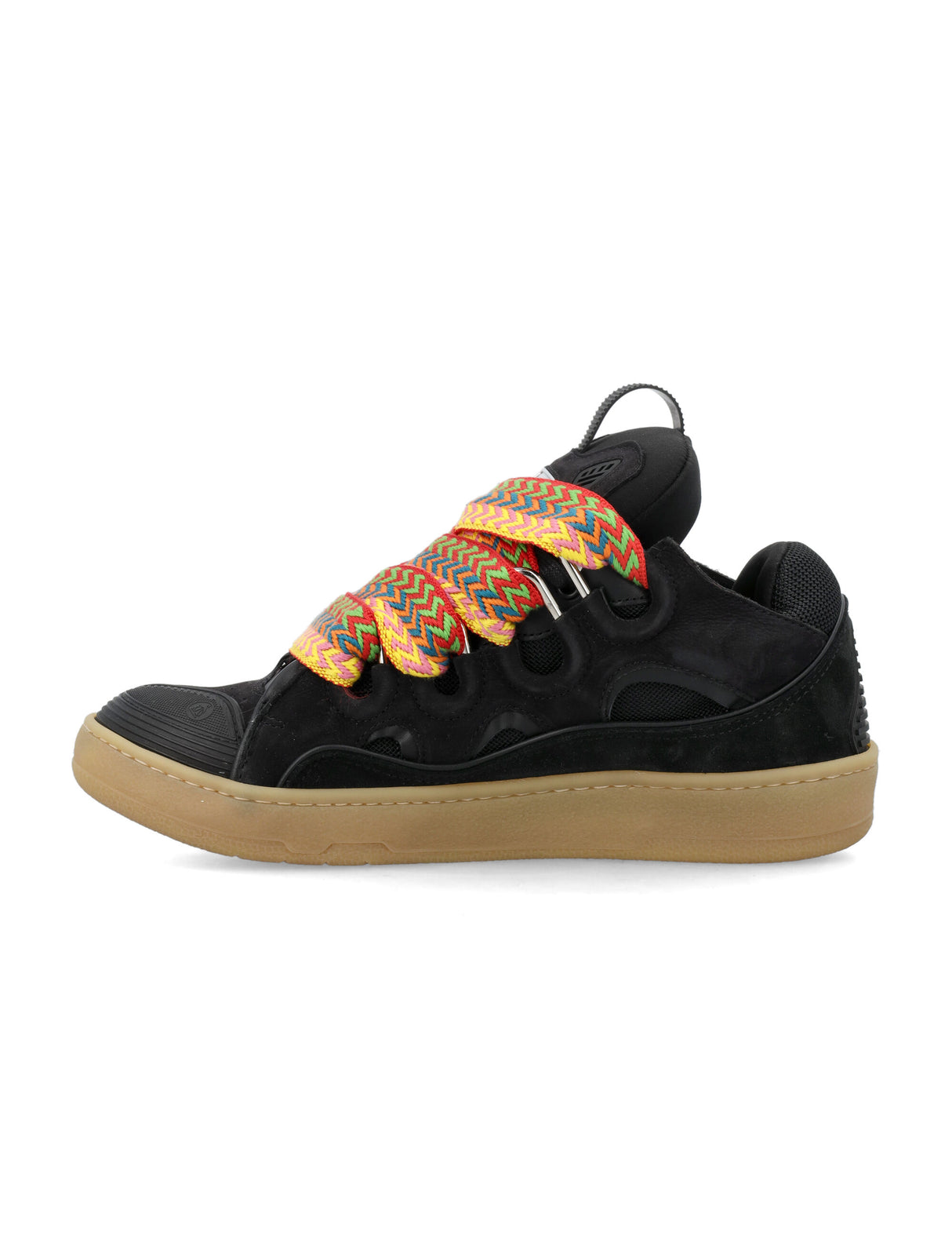 LANVIN Men's Leather Curb Sneakers in Black for SS24