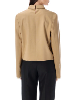 Tan Cropped Blazer for Women by MARNI - SS24