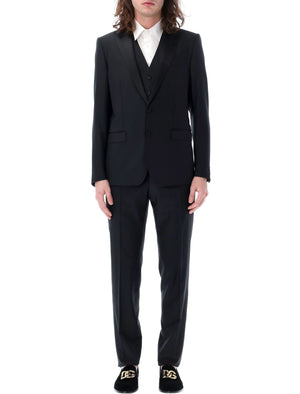 Three-Piece Tuxedo Suit for Men in Black