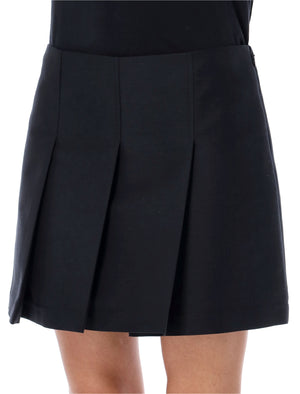 MARNI Black Pleated Mini Skirt for Women with Regular Waist and Side Zip Closure