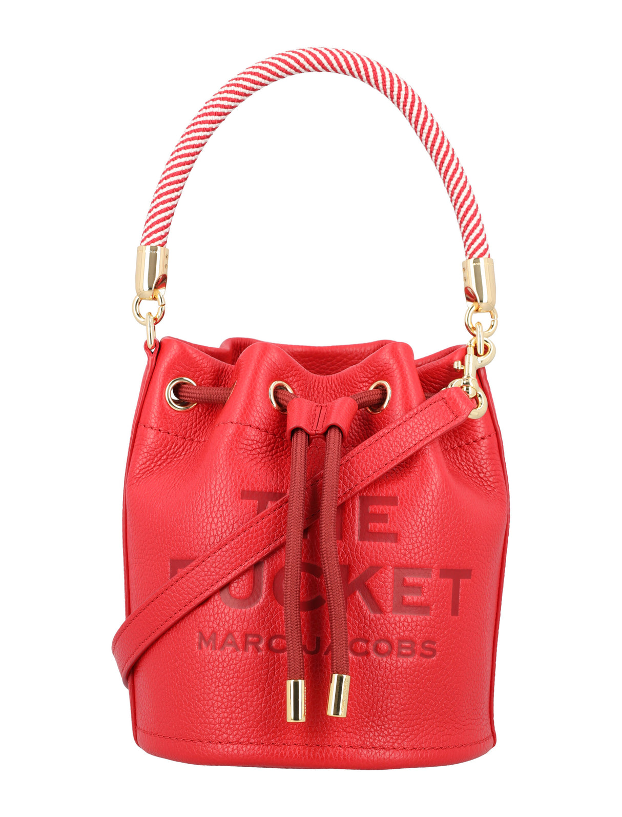 MARC JACOBS The Perfect Accessory: Red Grain Leather Bucket Bag for Women