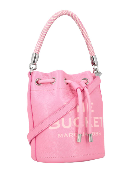 粉紅花瓣粒結皮桶包 - WOMEN'S PETAL PINK GRAIN LEATHER BUCKET BAG