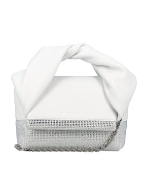حقيبة يد صغيرة بتصميم أنيق من جلد ناعم مع تغطية بلورات كريستالية