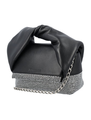 小型斜背奢華手袋 with 水晶 - 平滑皮革斜背包