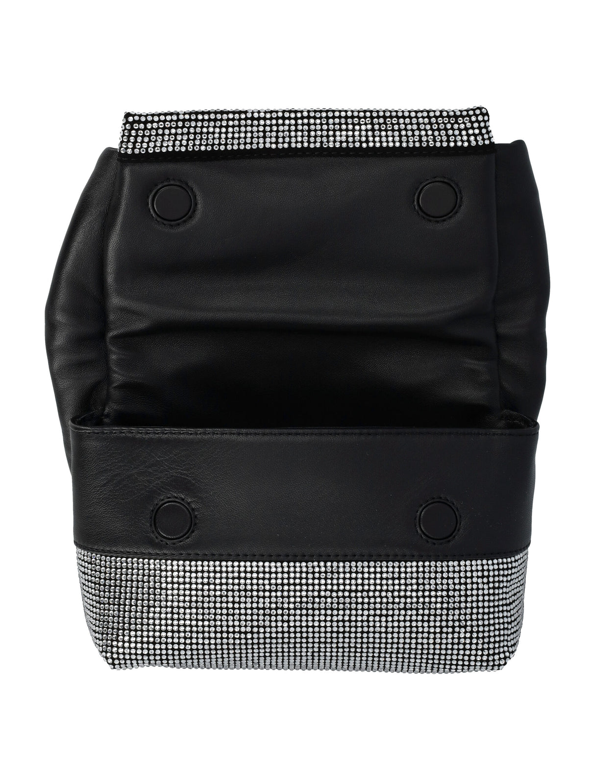 JW ANDERSON Mini Twister Crystal-Embellished Leather Handbag with Silver Chain - Black