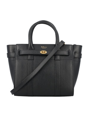 MULBERRY Mini Bayswater Zip Top Leather Handbag with Detachable Strap - Black