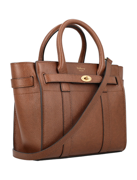 时尚迷你巴斯沃特拉链手提包 - 橡木棕色, 23x21x12.5厘米