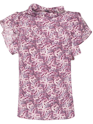 Mauve Printed Silk Top - SS24 Collection
