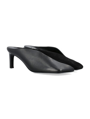 JIL SANDER High-Heeled Leather Flat for Women - Squared Toe, Nappa Lining, 7.5cm Heel Height