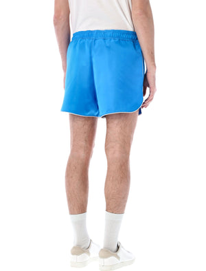 WALES BONNER Blue Satin Distance Shorts for Men - SS24 Collection