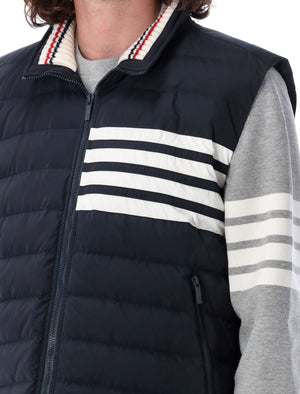 THOM BROWNE Ski-Inspired Down-Filled Vest with Signature 4-Bar Detail