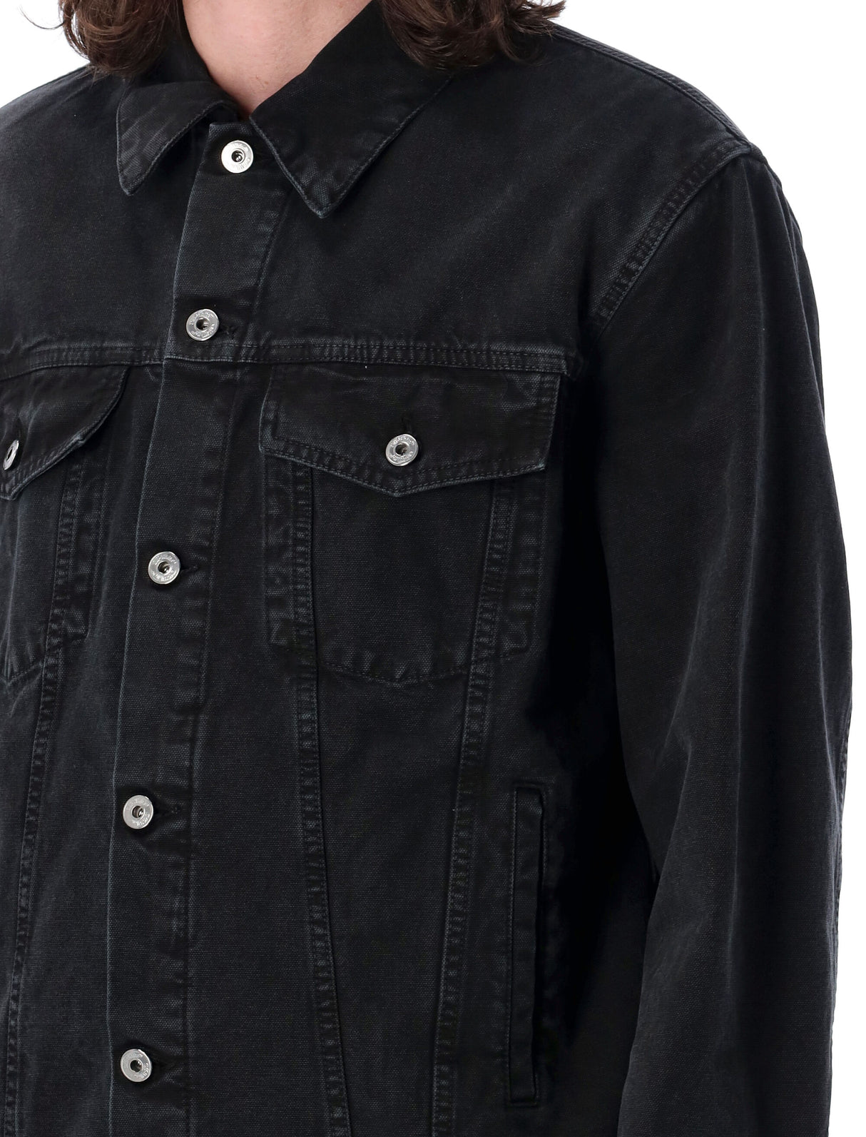 OFF-WHITE Varsity Skate Denim Jacket in Black for Men - SS24 Collection