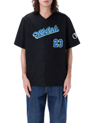 OFF-WHITE Men's Collarless Cotton Baseball Shirt in Black for SS24
