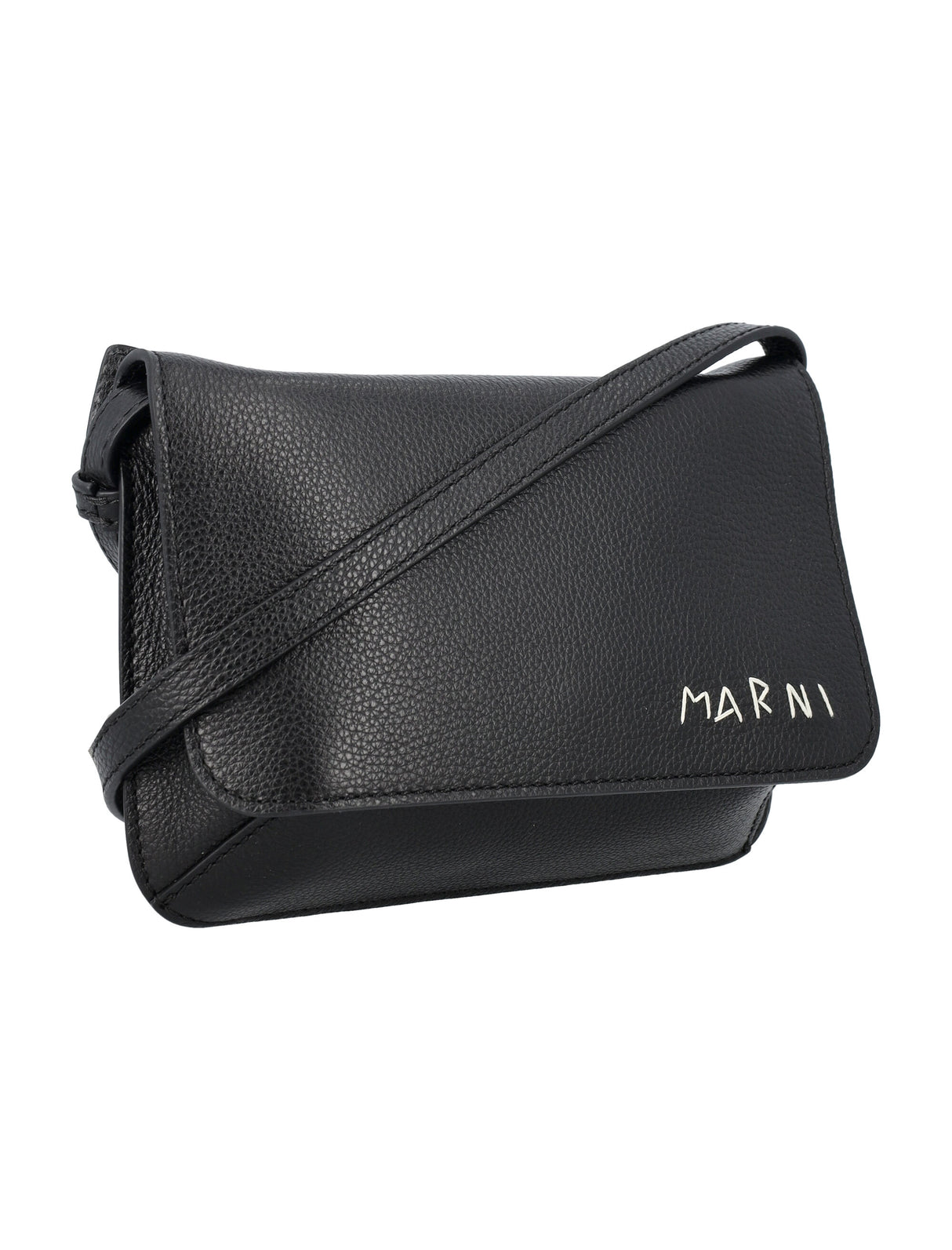 MARNI Sleek Men's Black Messenger Bag for SS24