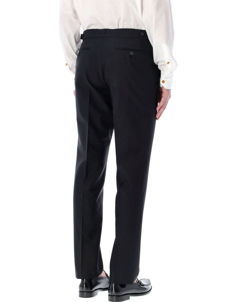 TOM FORD Tailored Trousers for Men - Wool-Silk Blend, Mid-Rise Waist, Concealed Closure and More