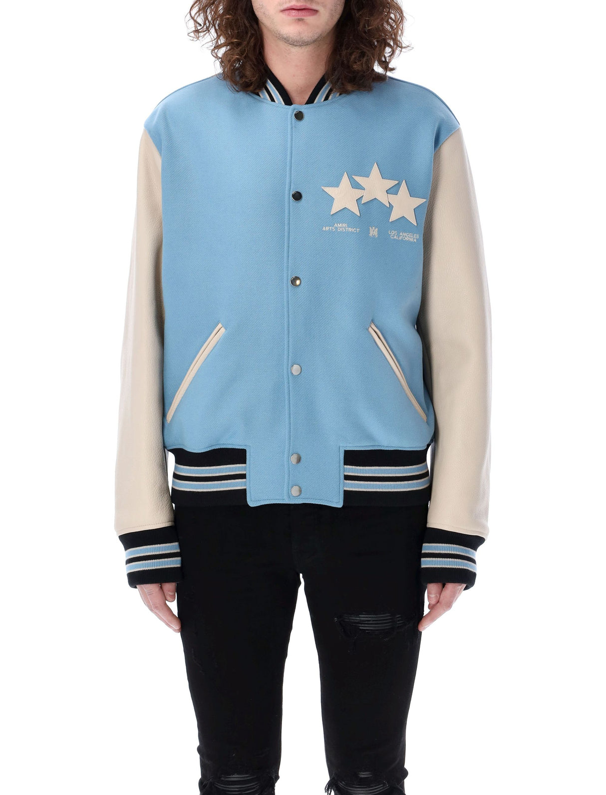 AMIRI Men's Stars Varsity Jacket - Blue SS24