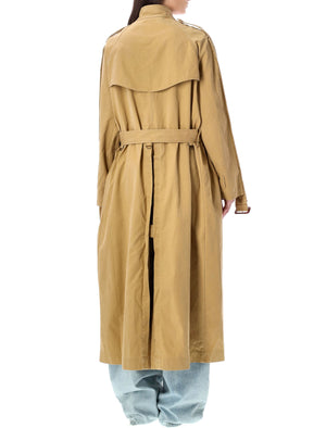 R13 Oversized Deconstructed Trench Jacket in Tan for Women - SS24