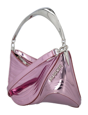 حقيبة يد معدنية وردية اللون للنساء - مجموعة SS24