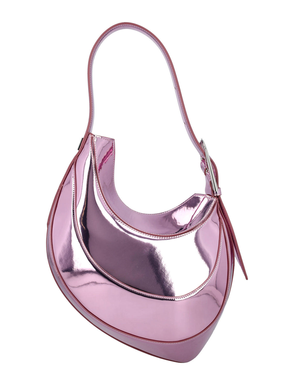 ピンクのメタリックカーブハンドバッグ for 女性