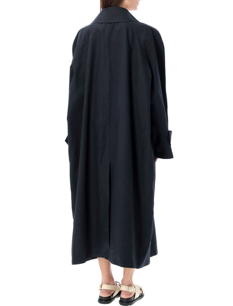 Áo choàng dài tay và cổ nhọn màu xanh dương và đen dành cho nữ, Bộ sưu tập SS24