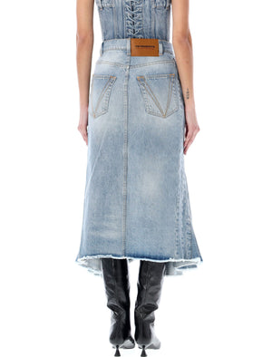 VETEMENTS Flared Denim Midi Skirt for Women - SS24 Collection