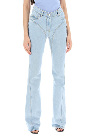 Flared Blue Skinny Jeans - Organic Cotton Denim Pants
