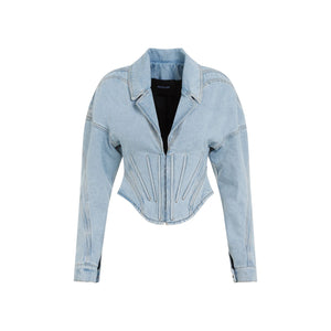 MUGLER Navy Denim Jacket for Women - SS24 Collection