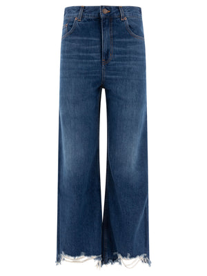 CHLOÉ Cropped Wide-Leg High Rise Jeans