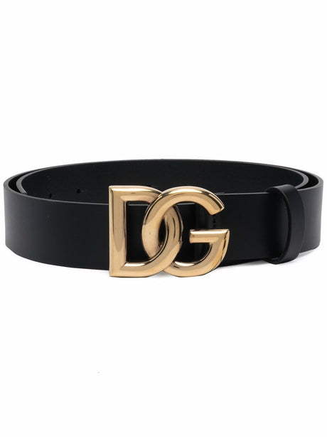 DOLCE & GABBANA Logo Leather Belt for Women