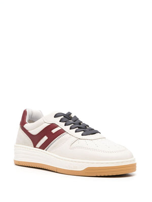 HOGAN Retro-Inspired Leather Sneakers with Memory Foam - Height: 4cm