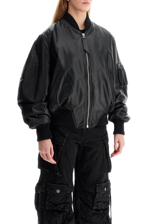 THE ATTICO Oversized Nappa Leather Bomber Jacket - Size IT 38