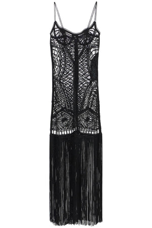 THE ATTICO Embroidered Tulle Midi Dress