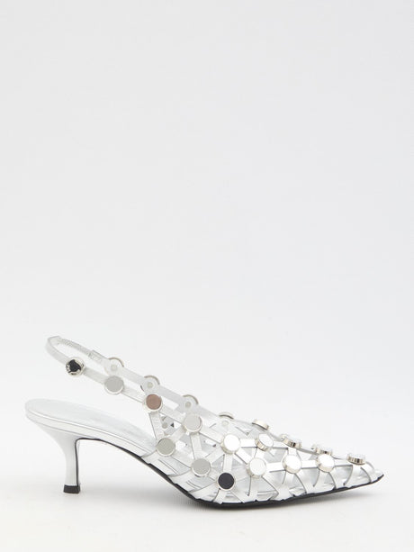 THE ATTICO Mini Grid Slingback Stiletto Heels