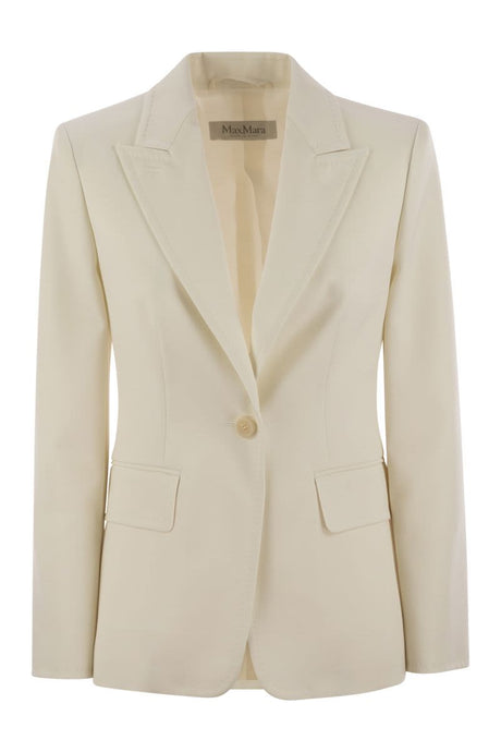 MAX MARA Wool Gabardine Blazer - Tight-Fitting Design