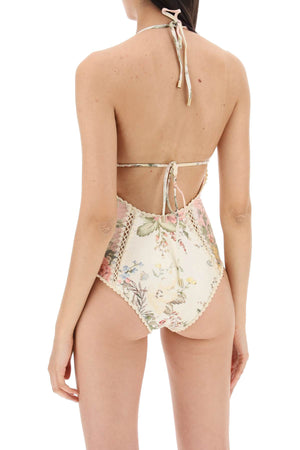 ZIMMERMANN Floral Elegance Halter One-Piece Swimsuit