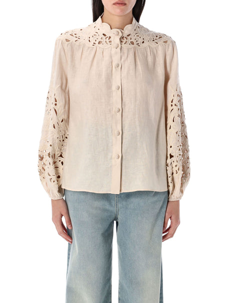 ZIMMERMANN Wylie Embroidered Blouse - Size 1