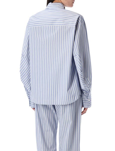 THE ATTICO Eliza Striped Cotton Shirt in Size 40