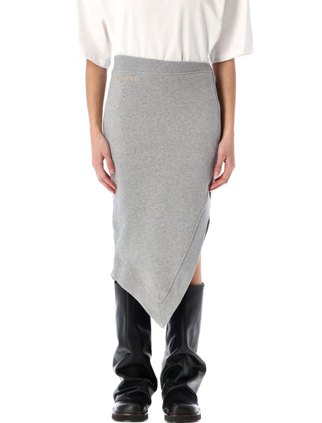 THE ATTICO Fleece Midi Skirt with Asymmetric Hem - Size 40