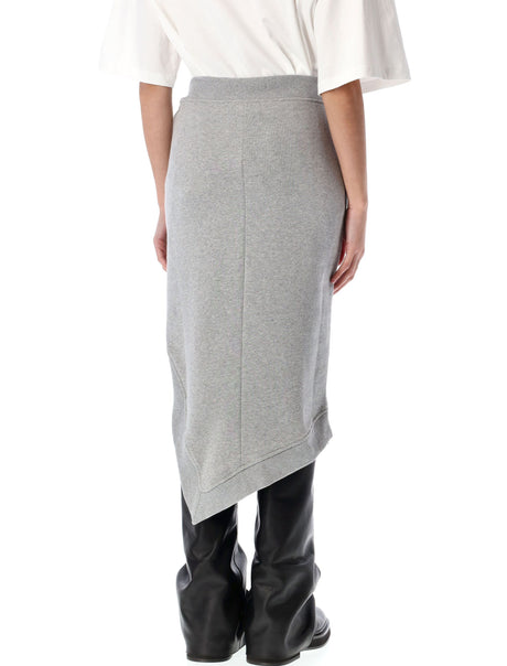 THE ATTICO Fleece Midi Skirt with Asymmetric Hem - Size 40