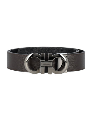 FERRAGAMO Reversible and Adjustable Gancini Hook Belt - 3.5 cm Height