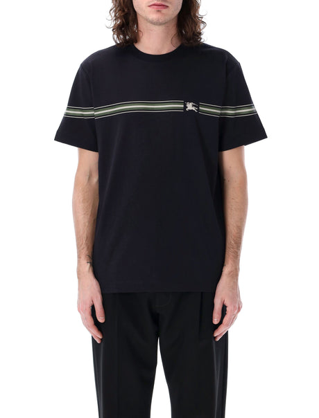 BURBERRY Men's Striped Cotton T-Shirt - Slim Fit, Size L