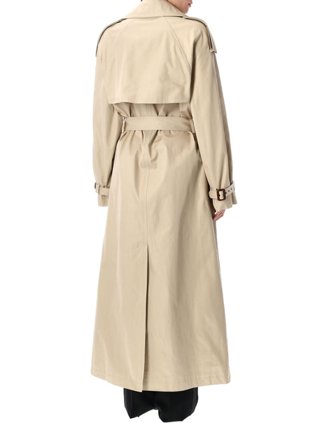 SAINT LAURENT Cotton Twill Long Trench Jacket - Women's Size 36