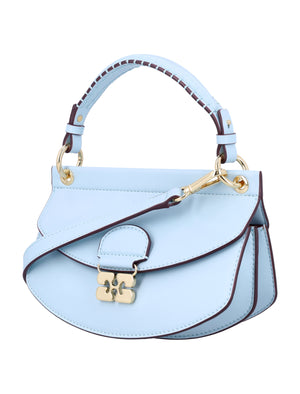 GANNI Mini Top Handle Handbag with Butterfly Clasp