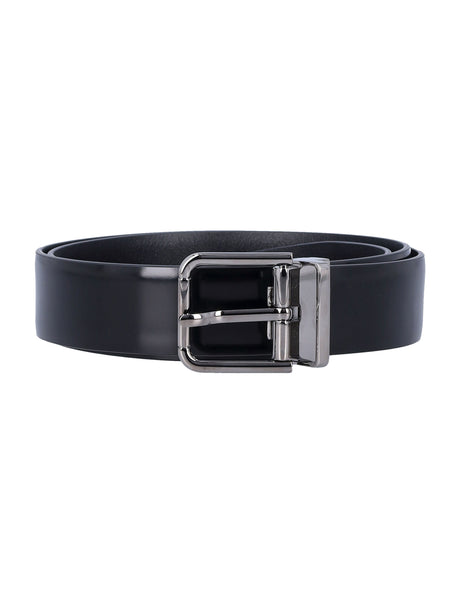 DOLCE & GABBANA Men's Formal Patent Calfskin Belt - 3cm Height