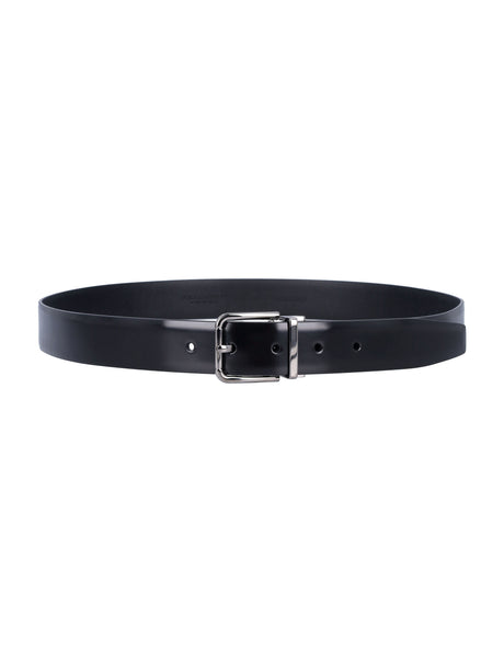 DOLCE & GABBANA Men's Formal Patent Calfskin Belt - 3cm Height