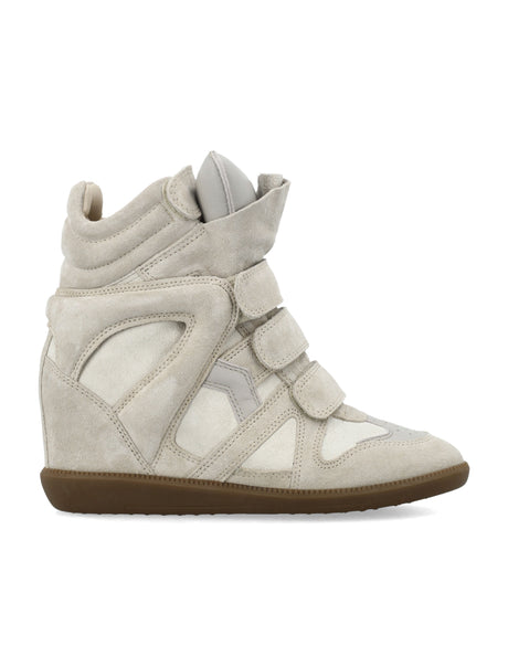 ISABEL MARANT High Top Suede Sneaker with Hidden Heel