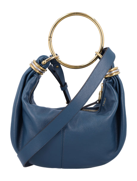 CHLOÉ Mini Grained Leather Hobo Handbag