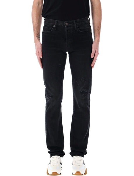 TOM FORD Repaired Denim Pants - Straight Fit, Size 32