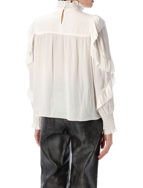 ISABEL MARANT Gathered Collar Blouse with Frills - Size 36